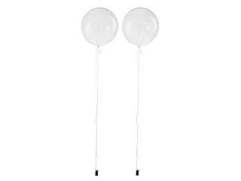 PEARL 4er-Set Luftballons mit Lichterkette, 40 weiße & 40 Farb-LEDs, Ø 25 cm