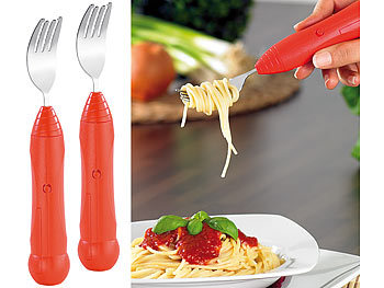 infactory 2er-Set automatische Spaghettigabel mit genialer Aufroll-Technik