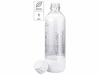 Rosenstein & Söhne 4er-Set PET-Flasche für Getränke-Sprudler WS-300.multi, 1l, BPA-frei
