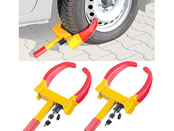 Lescars Kfz-Diebstahlschutz: 2er-Set Universal-Radkrallen zum  Diebstahlschutz für Reifen bis 265 mm (Auto-Diebstahlsicherung)