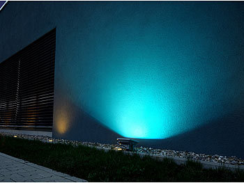 Luminea Wetterfester LED-Fluter RGB im Metallgehäuse, 50 W (Versandrückläufer)