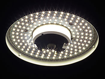 Luminea LED Deckenleuchte: 2er-Set High-Power-LED-Lampen mit Radar- Bewegungsmelder (Wandleuchten)