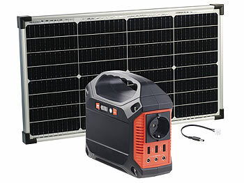 Powerbank Generator: revolt Powerstation & Solar-Generator, 60-W-Solarpanel, 155 Wh, 12 & 230 V