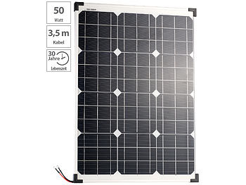 Sonnenpanel: revolt Mobiles Solarpanel mit monokristallinen Solarzellen, 50 Watt