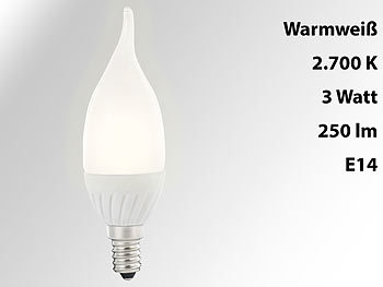 Ba35,warmweiß 10er-Set Luminea Geschwungene LED-Kerzenlampe E14 3W 