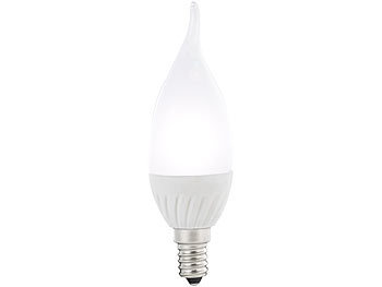 Luminea Geschwungene LED-Kerzenlampe, 3 W, E14, Ba35-P, tageslichtweiß