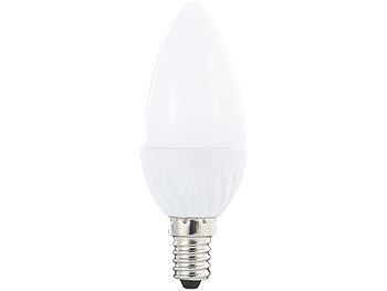 LED Leuctmittel E 14: Luminea LED-Kerzenlampe, 3 W, E14, 250 lm, 2.700 K, B35, warmweiß