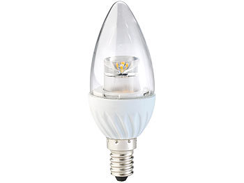 Luminea Klare LED-Kerze, E14, 4 W, 300 lm, warmweiß, 160°, 10er-Set