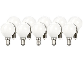 Luminea Retro-LED-Lampe, G45, 3 W, E14, 200 lm, warmweiß, 10er-Set