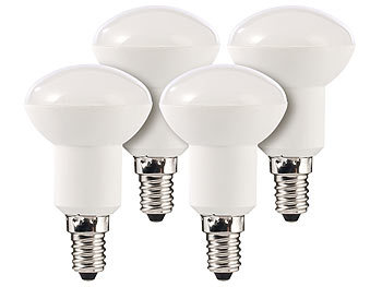 Luminea LED-Reflektor, R50, E14, 6 W, 6.400 K, 430 lm, tageslichtweiß, 4er-Set