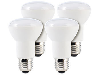 Luminea LED-Reflektor E27, R63, 8 W, 600 lm, tageslichtweiß 6.400 K, 4er-Set