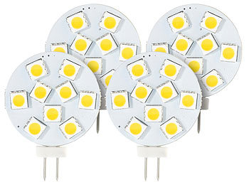 Luminea High-Power G4-LED-Stiftsockel, SMD5050-LEDs, 1,8 W, warmweiß, 4er-Set
