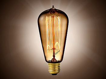 Edison Lampe: Luminea Vintage-Schmucklampe, konisch, mit gitterförmigem Glühdraht