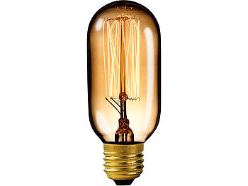 Luminea Vintage-Schmucklampe, Tubular, mit gitterförmigem Glühdraht