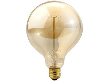 Luminea Vintage-Globe-Schmucklampe mit gitterförmigem Glühdraht, E27-Fassung