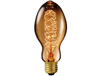 Retro Glühbirne: Luminea Vintage-Schmucklampe, gewölbt, mit spiralförmigem Glühdraht