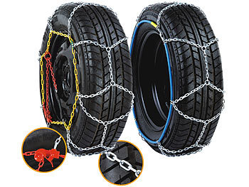 Riloer Schneeketten 20-teilige Anti-Rutsch-Schneeketten für Reifen Tragbar Leicht zu montierende Notfall-Traktionsauto-Schneereifenketten Universal für Reifen Breite 145-295 mm 