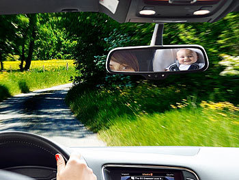 verstellbar Baby-Autospiegel 360°-drehbar auf die Rückbank gerichteter Spiegel mit Blick auf Ihr Baby bruchsicher mit Fernbedienung und weichem LED-Licht 
