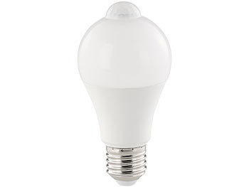 Luminea 4er-Set LED-Lampen, PIR-Sensor, 12 Watt, E27, tageslichtweiß, 6500 K