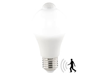 Luminea LED-Lampe, PIR-Sensor, 12 W, E27, tageslichtweiß, 6500 K, 1.055 Lumen