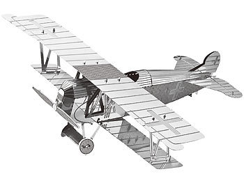 Modellbausatz: Playtastic 3D-Bausatz Flugzeug aus Metall im Maßstab 1:100, 17-teilig