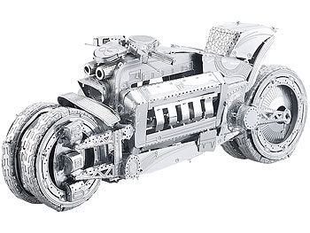 Metall Puzzle: Playtastic 3D-Bausatz Motorrad aus Metall im Maßstab 1:13, 45-teilig