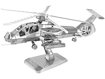 Modell: Playtastic 3D-Bausatz Helikopter aus Metall im Maßstab 1:150, 41-teilig