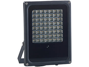 Timer Luminea 2er-Set Solar-LED-Fluter für außen Fernbedienung RGBW 30 W 