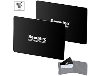 Kartenschutz: Semptec 2er-Set RFID- & NFC-Blocker-Karten im Scheckkarten-Format
