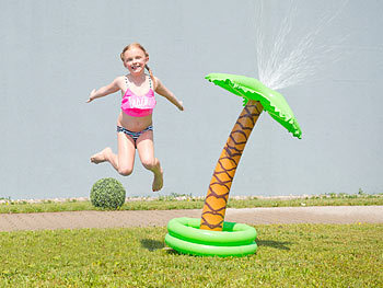 Playtastic Aufblasbare Palme mit integriertem Wassersprinkler für Kinder 