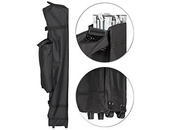 Transport-Tasche fÃ¼r Faltpavillons, mit Zusatzfach und Rollen, schwarz / Zelttasche