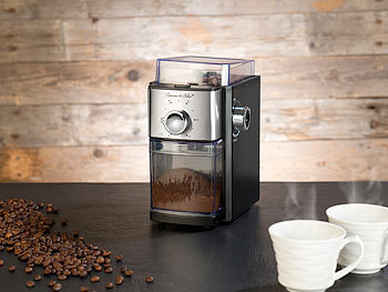 Elektrische Kaffemühle 150W Edelstahl Kaffeemühle Scheibenmahlwerk Espressomühl 