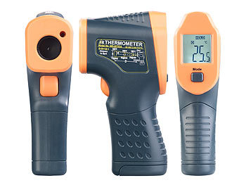 AGT Temperaturmesser: Profi-Infrarot-Thermometer mit Laser, -50 bis +600  °C, LCD, Bluetooth (IR Thermometer)