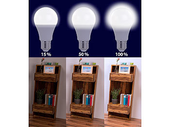 Luminea 4er-Set LED-Lampen mit 3 Helligkeitsstufen, 14 W, 1400 lm, E27, 6500 K
