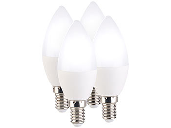 Luminea 4er-Set LED-Kerzen, 3 Helligkeits-Stufen, tageslichtweiß, 6500K, 5,5W