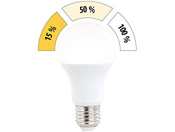 Luminea 4er-Set LED-Lampen, 3 Helligkeitsstufen, 14 W, 1400 lm, E27, warmweiß