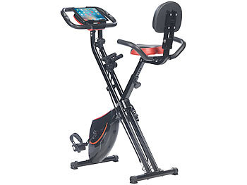 PEARL sports 2in1-Klapp-Heimtrainer, 2 Expander, Tablet-Halter, 2,5 kg Schwungmasse