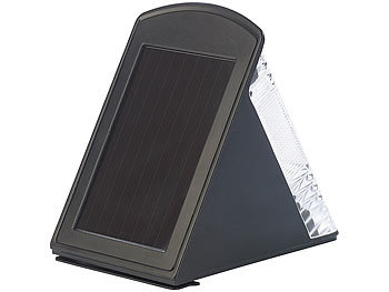 Luminea LED Solar-Wandleuchte, 2x LED, IP44, PIR-Sensor, schwarz