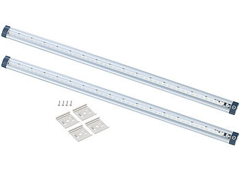 Unterbauleuchten Küche: Luminea LED-Unterbauleuchten 2er-Set, 50 cm, Touch-Sensor, 5 Watt, 3000 K