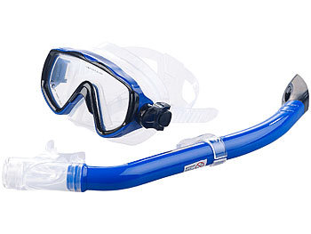 Schnorchelset Taucherbrille Tauchmaske Mit Schnorchel Blau Neu 