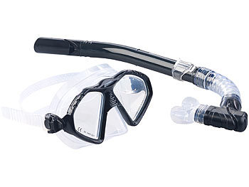 mit Taucher Maske Brille silber Unisex Profi Schnorchel Set für Erwachsene 