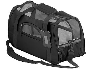 Sweetypet Hand- & Auto-Transporttasche für Kleintiere bis 3 kg, Größe S, schwarz