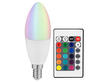 Luminea COB-LED-Kerze mit RGB-Farben und Fernbedienung, 3 Watt