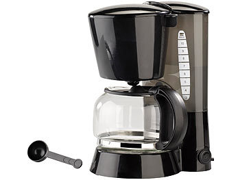 PEARL Kaffeemaschine KF-115 mit Mehrweg-Filter, 680 W, für 10 Tassen