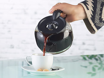 PEARL Kaffeemaschine KF-115 mit Mehrweg-Filter, 680 W, für 10 Tassen