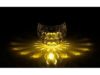 Lunartec Solar-LED-Windlicht Lucilla mit tollem Lichtmuster, Glas, IP44, Ø 8 cm