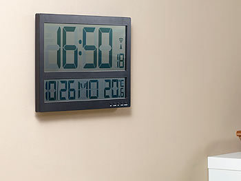 Lunartec LED Uhr Schlafzimmer: Digitale XXL-LED-Tisch- & Wanduhr
