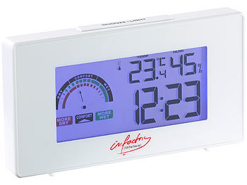 infactory Digitaler Funkwecker mit Thermometer und Hygrometer