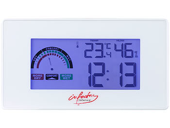 infactory Digitaler Funkwecker mit Thermometer und Hygrometer