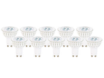 10er Pack LED Spots GU10 – 5W, Tagesweiß 4000K, Flimmerfrei, Mit Glasabdeckung, 120° Abstrahlwinkel